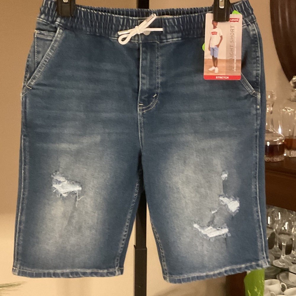 Levi's - Kids Blue Distressed Denim Shorts